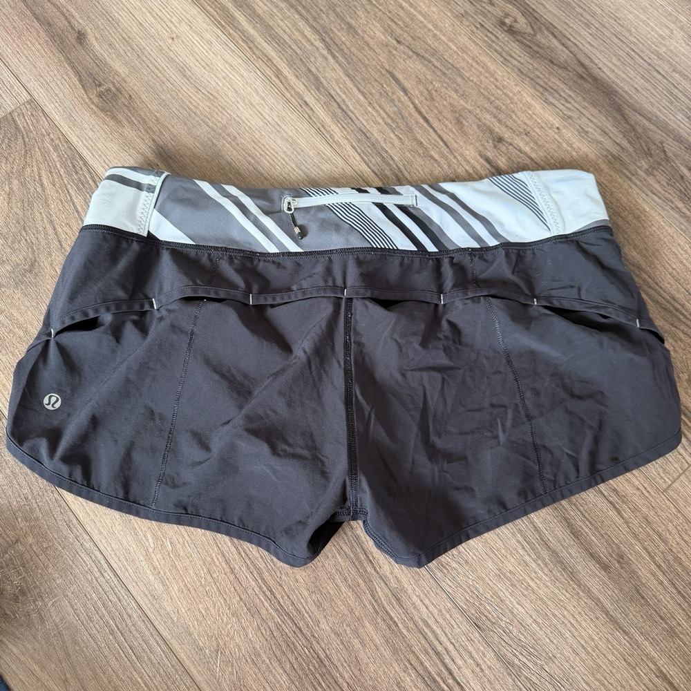 Lululemon Women's Speed Up Shorts 2.5" Black/Gray/White Lined Size 10